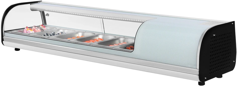 VEVOR Sushi vitrina su šaldytuvu, 62 L komercinė