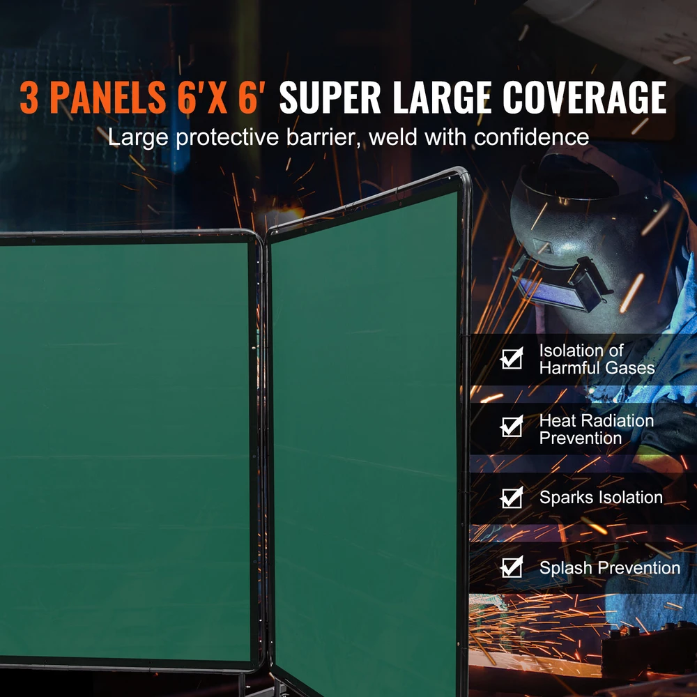 VEVOR Suvirinimo uždanga su rėmu 180x180 cm žalia