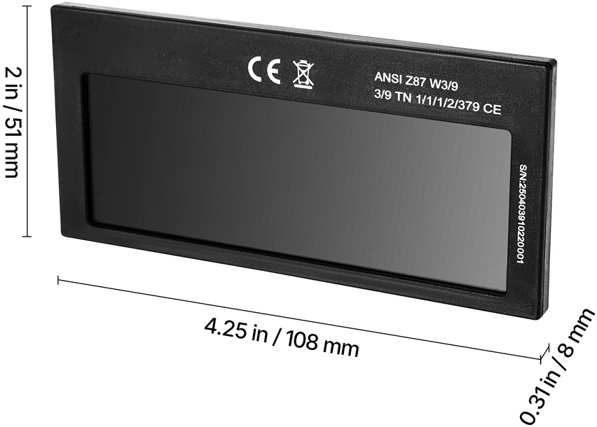 VEVOR automatinis suvirinimo filtras 108 x 51 mm