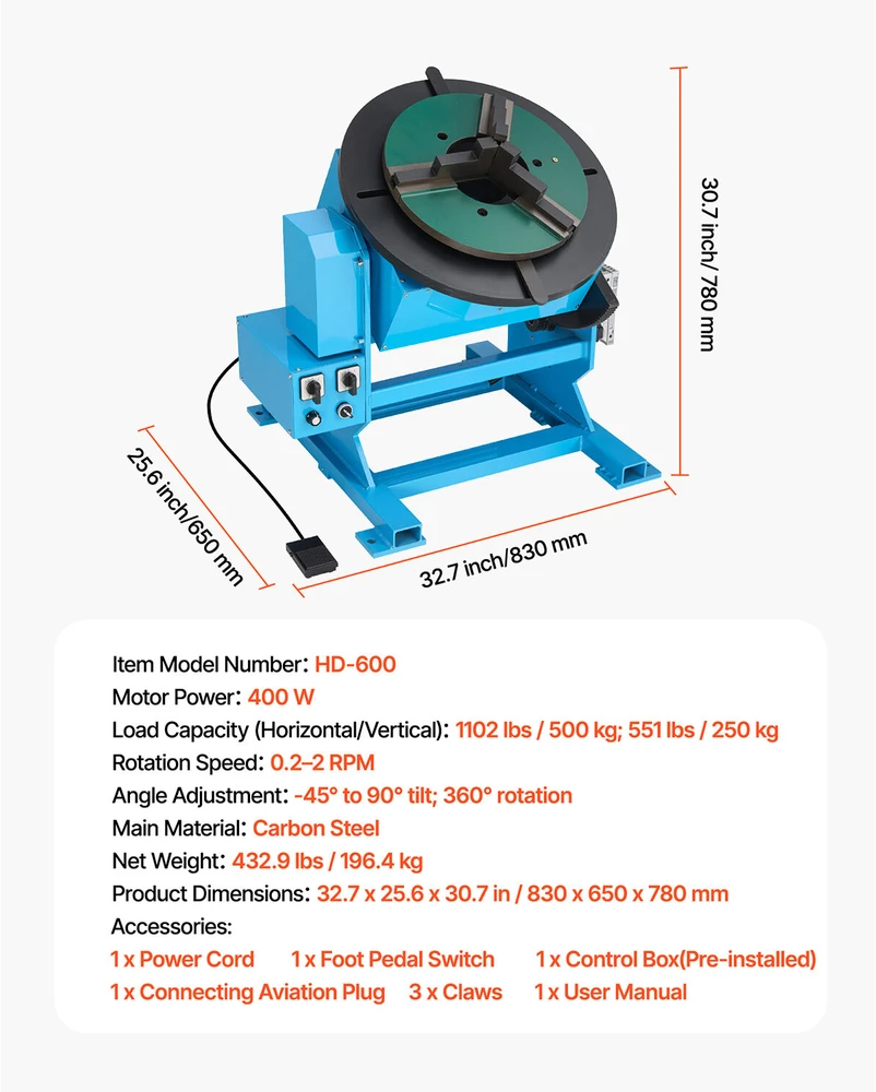VEVOR Rotacinis suvirinimo pozicionierius 500 kg