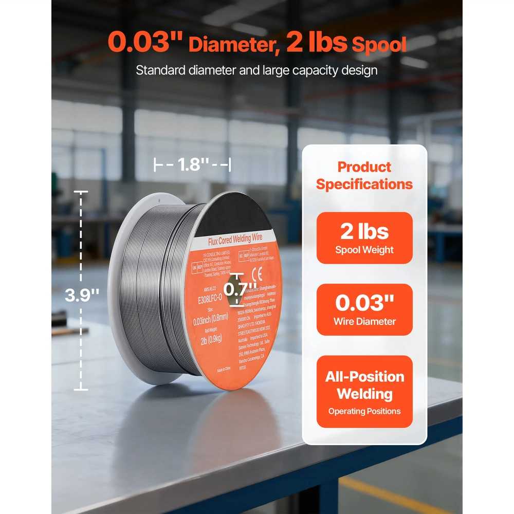VEVOR Srauto branduolinis MIG suvirinimo viela 0.8mm 0.9kg