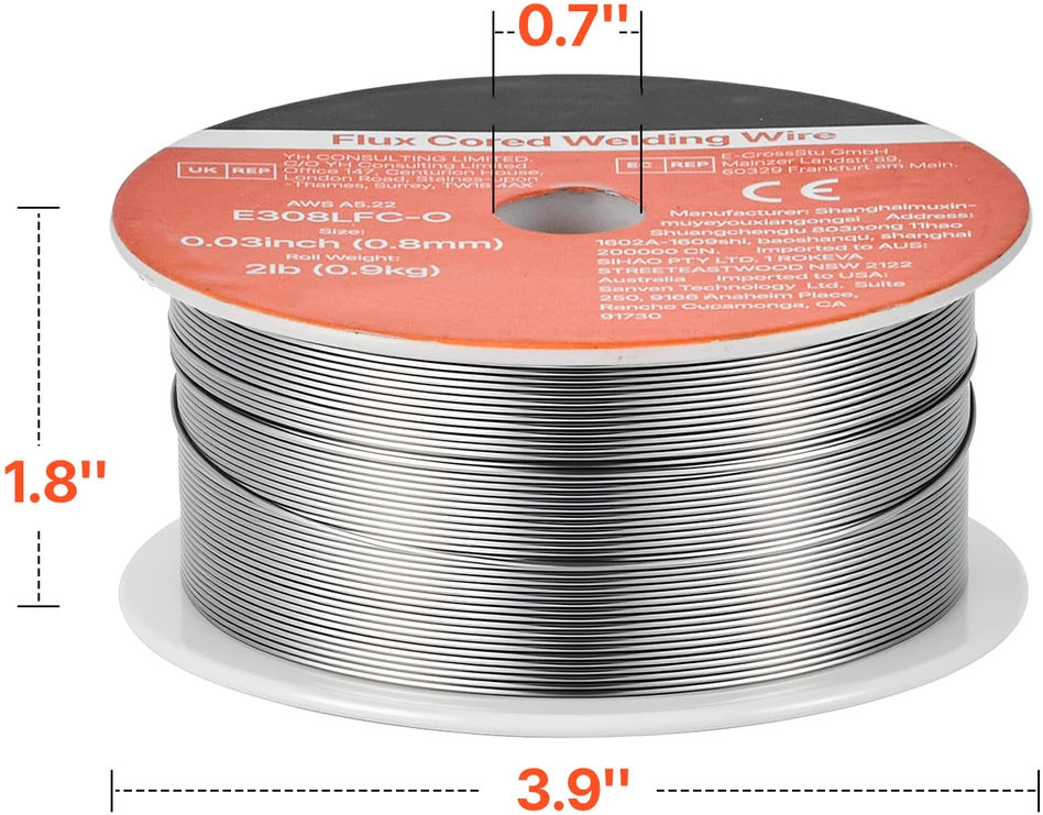 VEVOR Srauto branduolinis MIG suvirinimo viela 0.8mm 0.9kg
