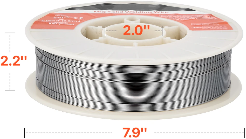 VEVOR Srautų šerdies MIG suvirinimo viela, E71T-11 0.8mm 4.5kg