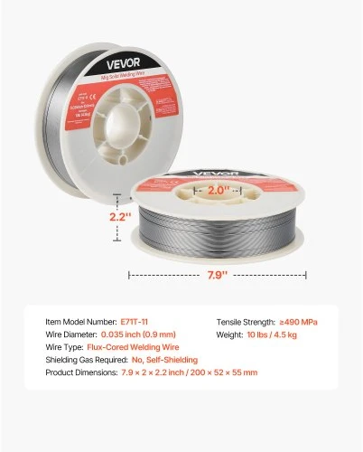VEVOR Srautinio suvirinimo viela E71T-11