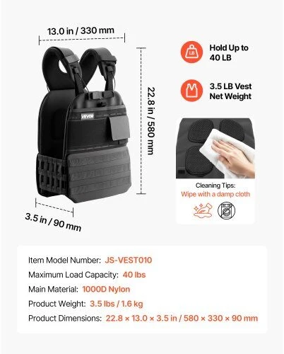 Svorio liemenė VEVOR JS-VEST010, iki 18 kg apkrova