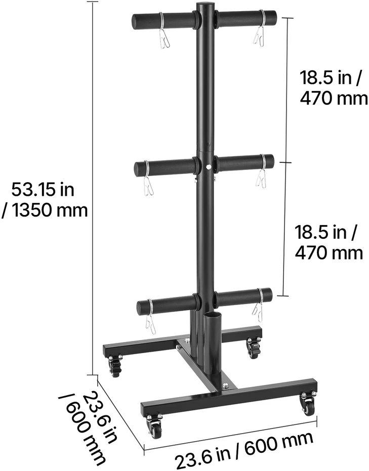 VEVOR Vertikalus svorių stovas su ratukais