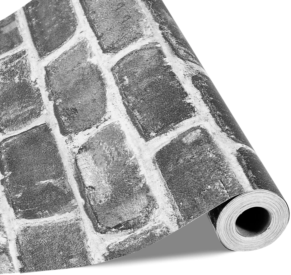 VEVOR Pilkas lipnus tapetas 45cm x 10m miegamajam