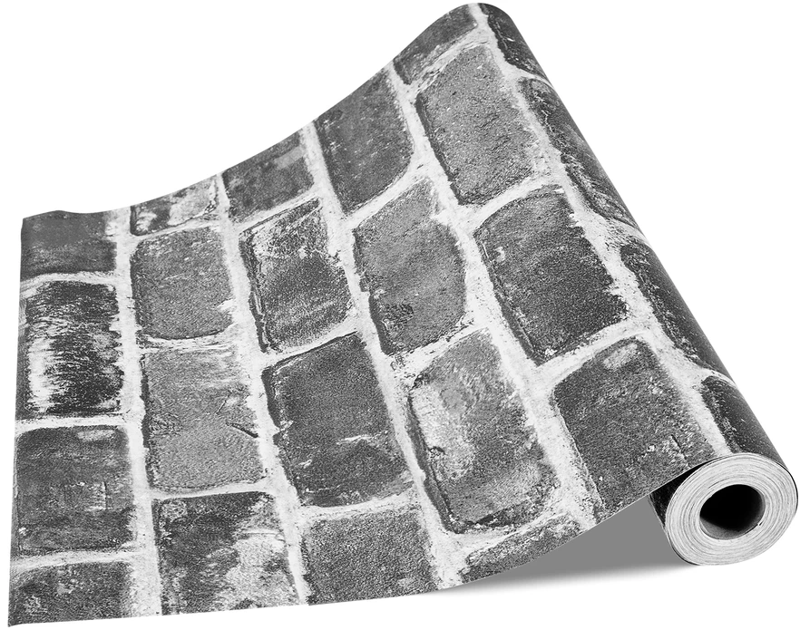 VEVOR Pilkas lipnus tapetas 45cm x 10m miegamajam