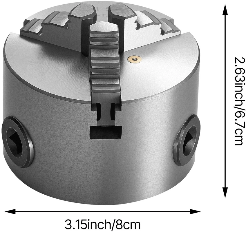 VEVOR 80 mm 3-žandikaulinis savaime centro sekraftas