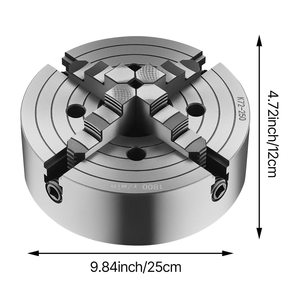 VEVOR 250 mm 4-žandikaulių savaime centruojantis tekinimo staklių griebtuvas