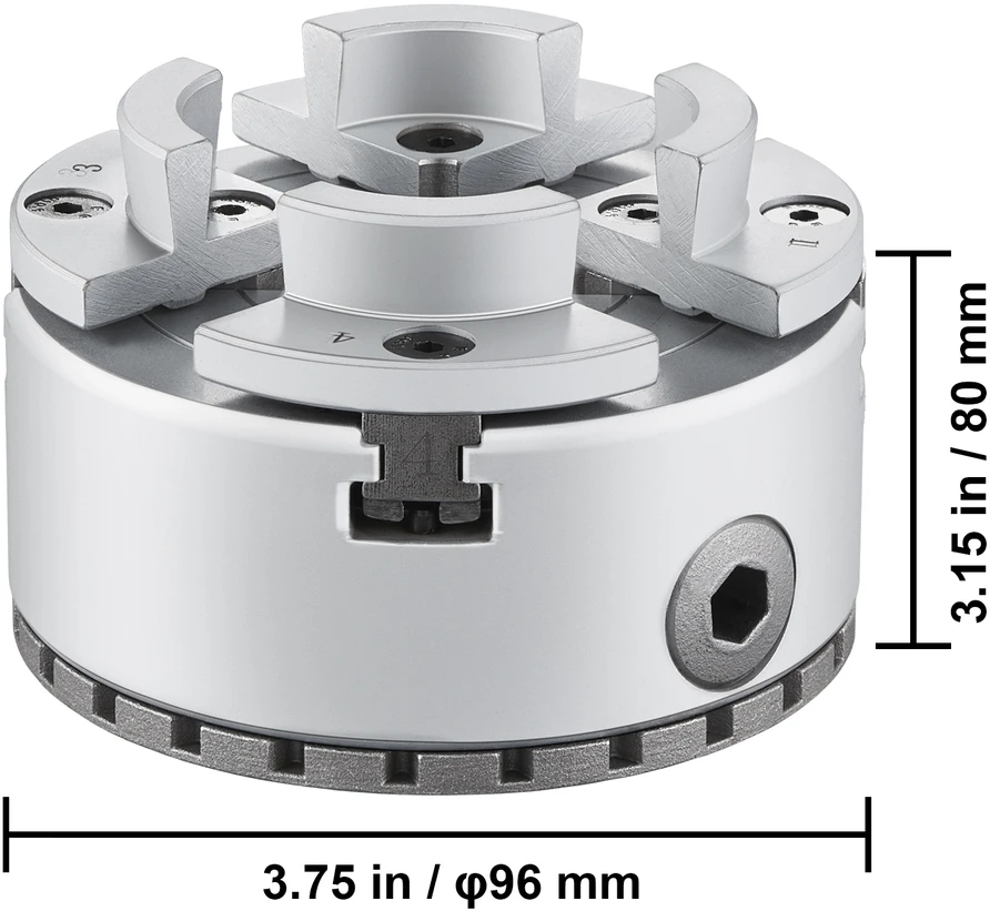 VEVOR 4 žandikaulių metalo tekinimo griebtuvas 96 mm