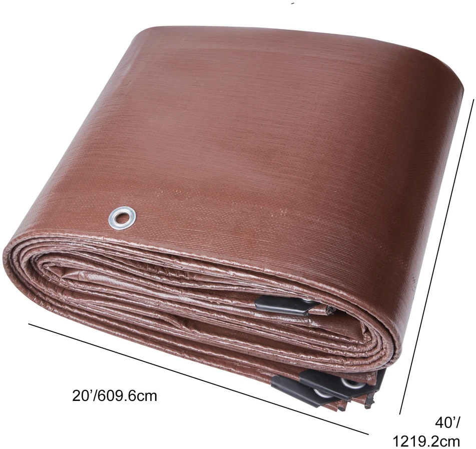 VEVOR Polietileno brezentas 366x1220 cm rudas