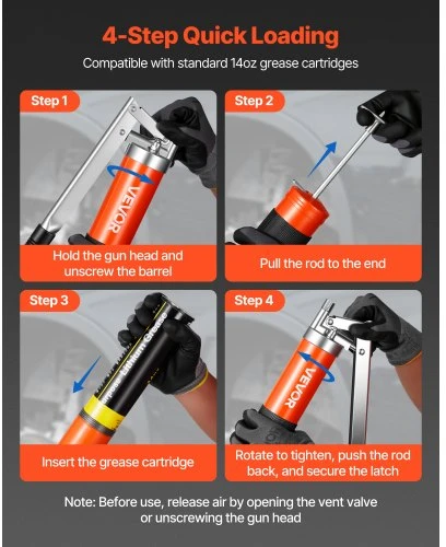 Vevor Automobilių tepalo švirkštas 10000 PSI 0,4 L