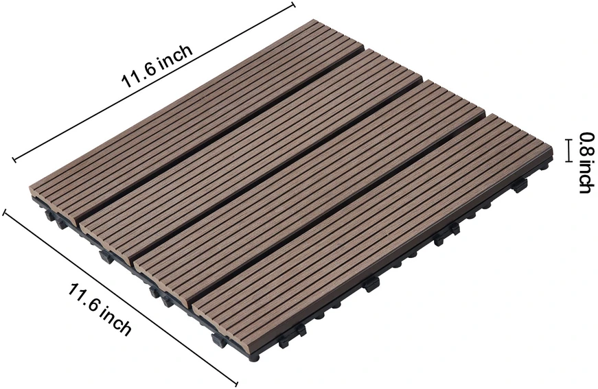 VEVOR Plastikinės medžio plytelės terasai