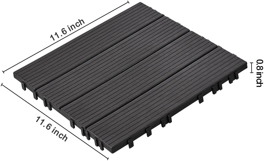 VEVOR Terasos plytelės 36 vnt. plastikinės pilkos