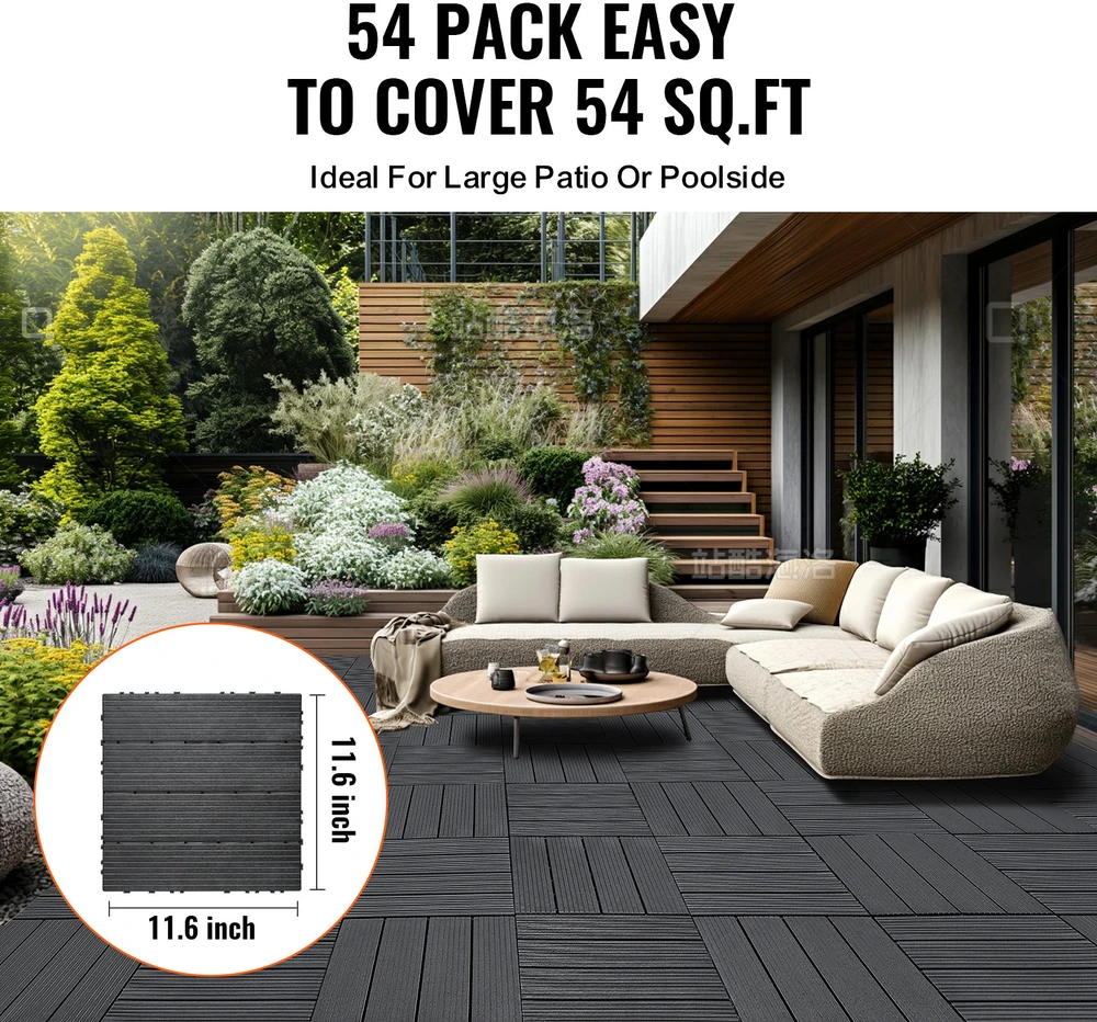 VEVOR Plastikinės terasa plytelės 54 vnt. 30x30 cm