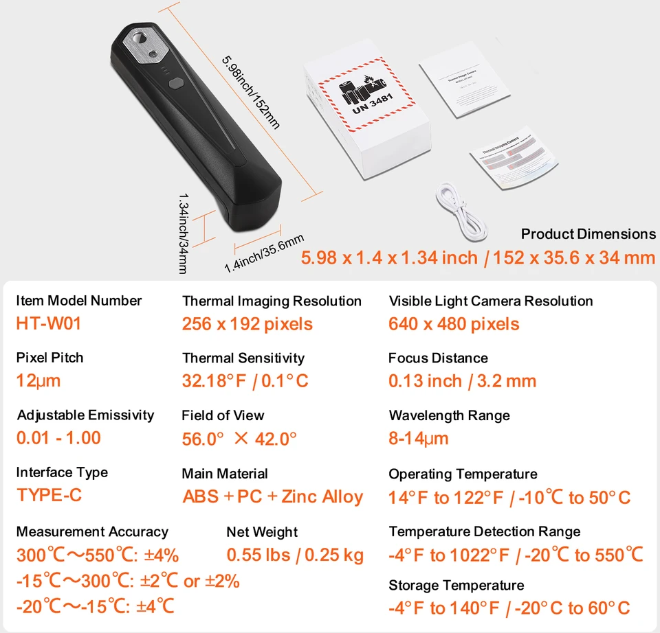 VEVOR Termovizorinė kamera Android ir IOS su WiFi