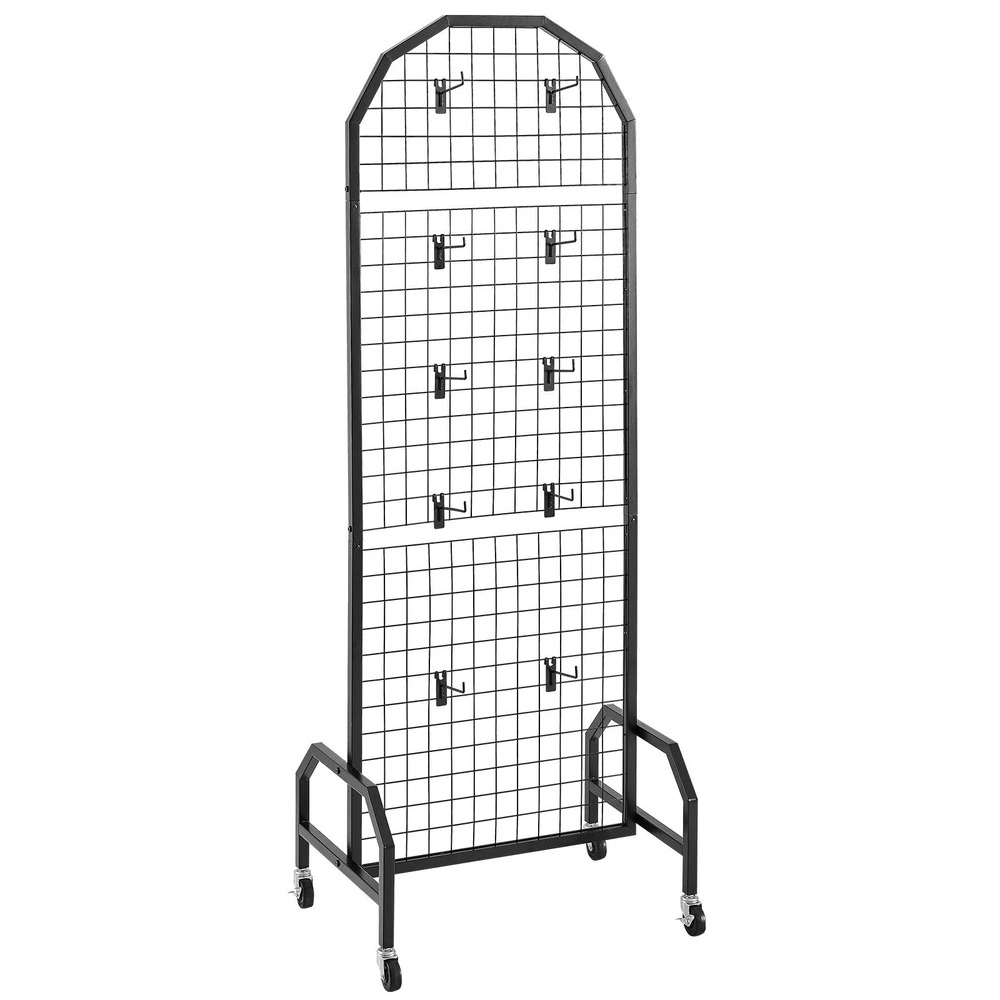 VEVOR 2 vnt. 600 x 1640 mm tinklinė sienelė su ratukais ir kabliukais