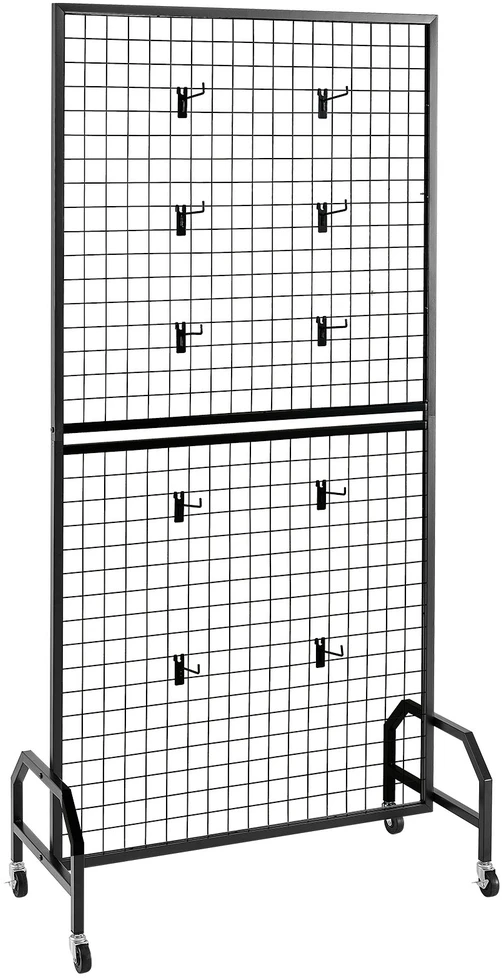 Vevor Tinklinė sieninė panelė ekspozicinis stovas, 89,8x40x179,8 cm, juoda, anglinis plienas (Ekspozicinė prekė)