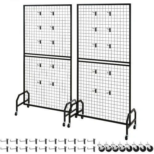 Vevor Tinklinė sieninė panelė ekspozicinis stovas, 89,8x40x179,8 cm, juoda, anglinis plienas (Ekspozicinė prekė)
