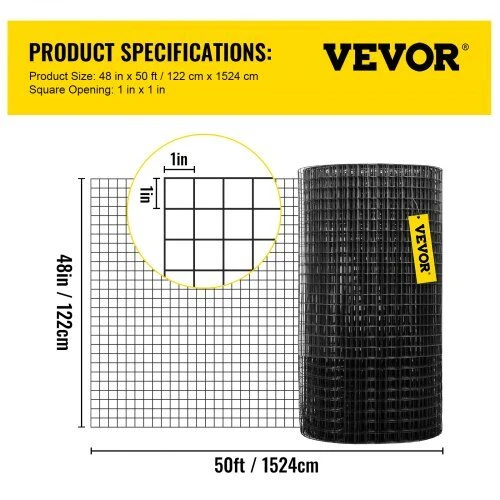 VEVOR Suvirintos vielos tvora narvams 1524x122 cm