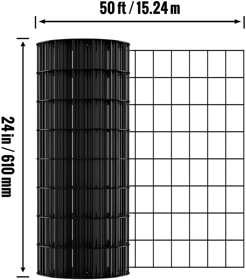 VEVOR Galvanizuotas vielos tinklas, 24 cm x 50 m