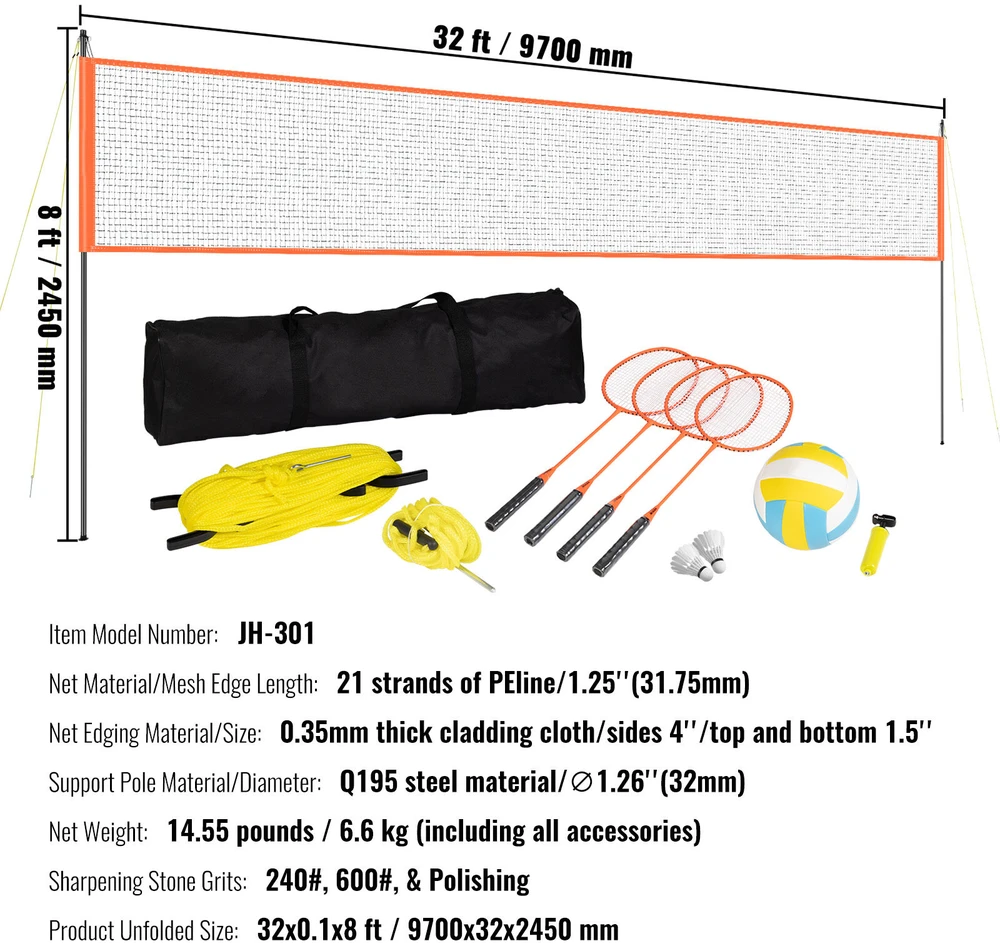 VEVOR Tinklinio ir badmintono rinkinys