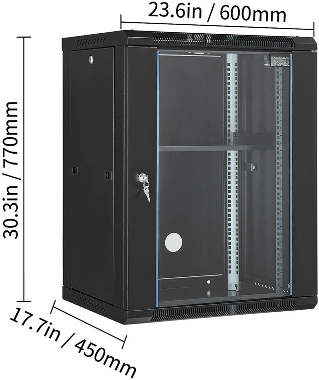 VEVOR 15U sieninis serverio stovo spintos korpusas