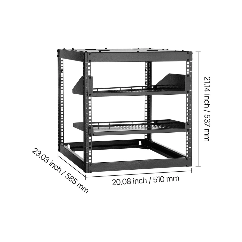 VEVOR 10U tinklo stovas su atvira konstrukcija