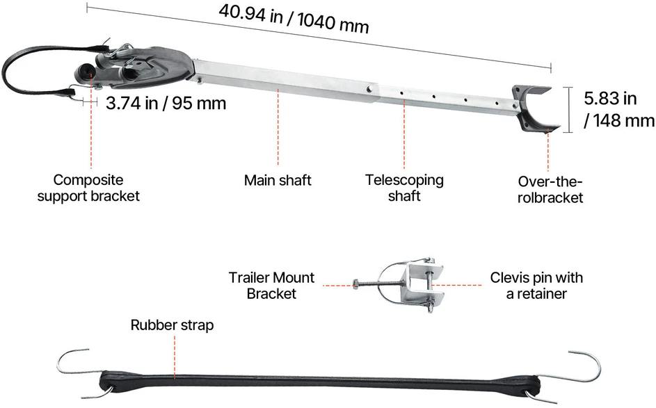 VEVOR Reguliuojamas 60-91 cm korpuso laikiklis