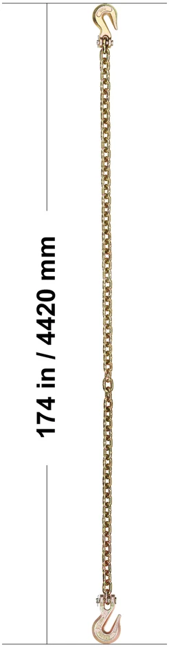 VEVOR G80 vilkimo grandinė su dviem kabliais 8mm x 4.33m