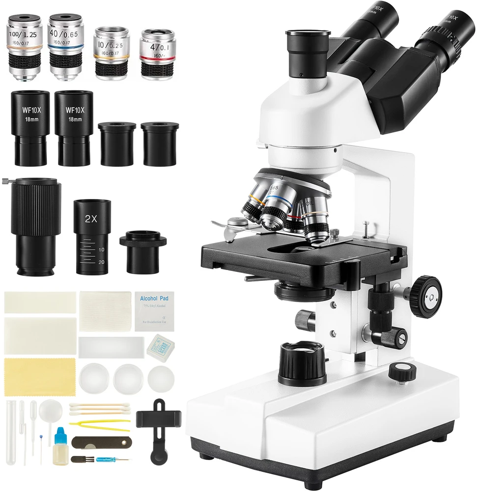 VEVOR Trinokulinis mikroskopas 40X-5000X