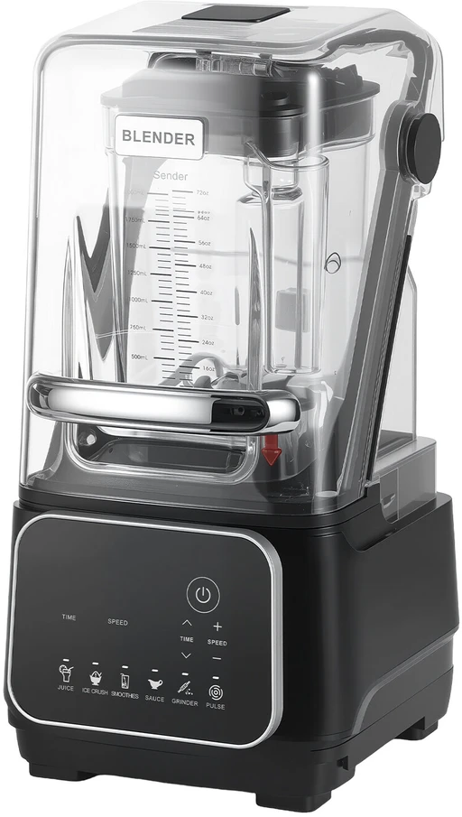 VEVOR Virtuvinis blenderis su ekranu 2L, 2200W, juodas