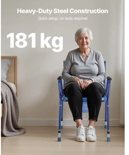 VEVOR Šoninis tualeto krėslas 3-in-1 iki 181 kg