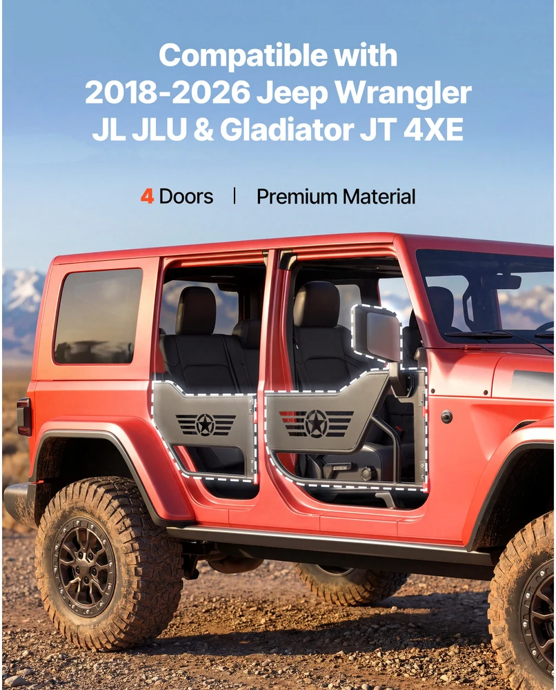 VEVOR Jeep vamzdiniai durelės 2018-2026 modeliams