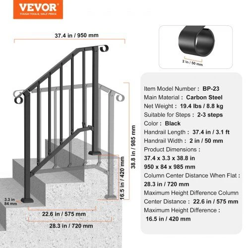 VEVOR Poros laiptų turėklai lauko seniems žmonėms