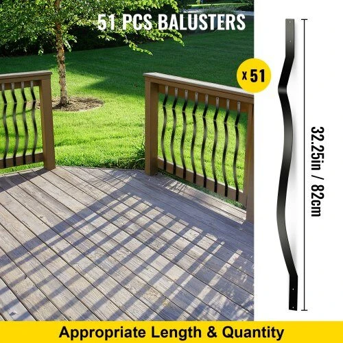 VEVOR Metaliniai laiptų balustrai 51 vnt. 82 cm