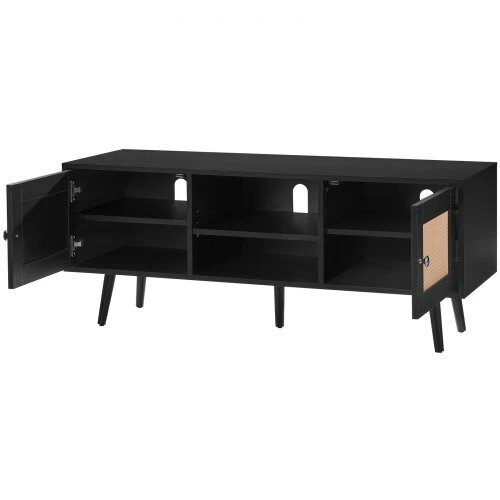 TV staliukas VEVOR Rataninė TV spintelė 140 cm