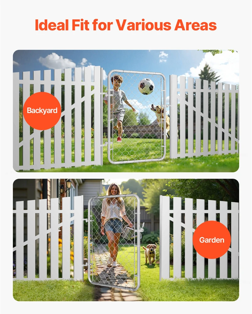 VEVOR Segmentinės tvoros vartai 2-6 m x 4 m be stulpų