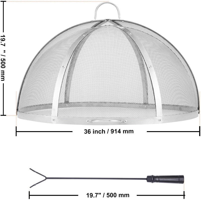 VEVOR apsauginis žiedinis 91 cm lauko židinio ekranas