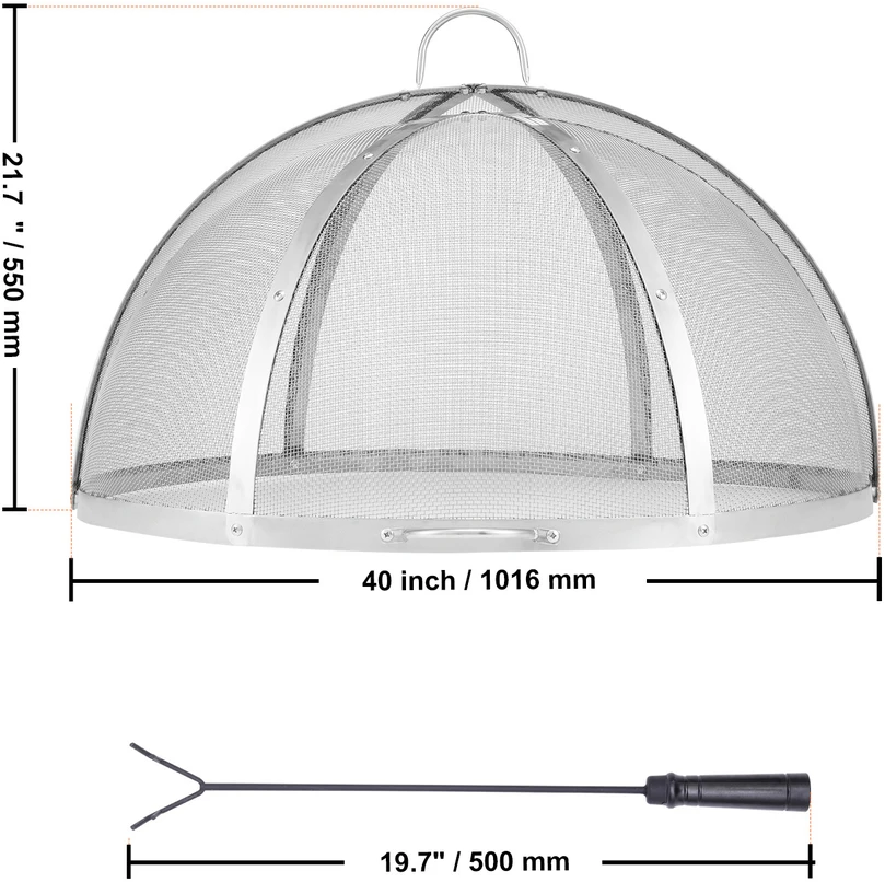 VEVOR lauko laužavietės žarijų dangtis, 101 cm