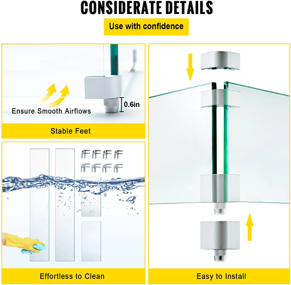 VEVOR Grilio apsauga nuo vėjo iš grūdinto stiklo
