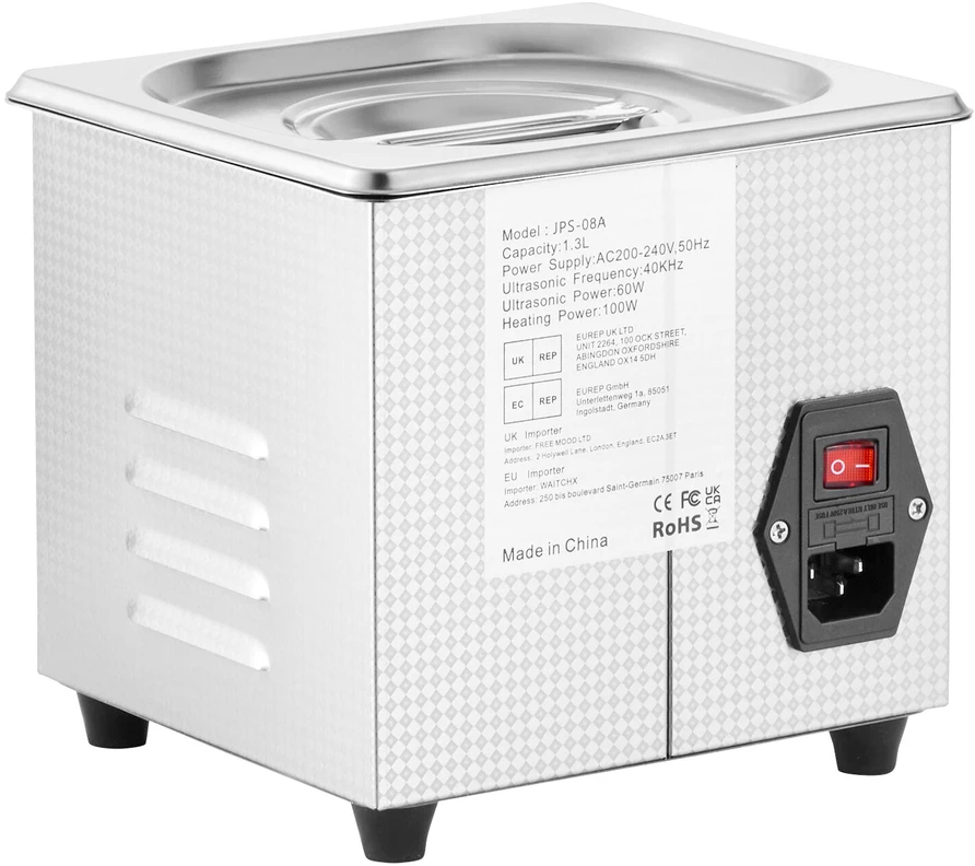 VEVOR 1,3 l ultragarso valymo įrenginys iš nerūdijančio plieno
