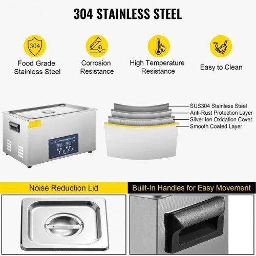 VEVOR Dvigubo dažnio 22L ultragarso valiklis su šildytuvu