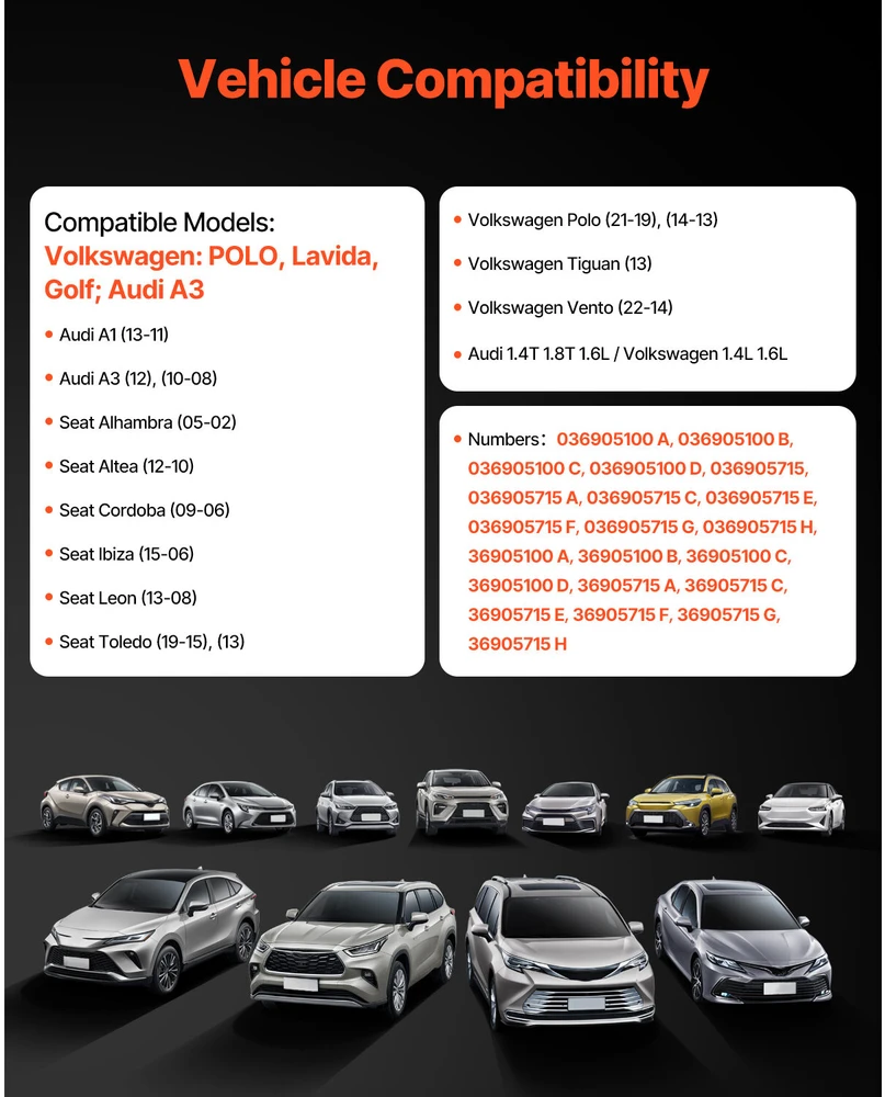 VEVOR Degimo ritės komplektas 4 automobiliams Audi, Seat, VW