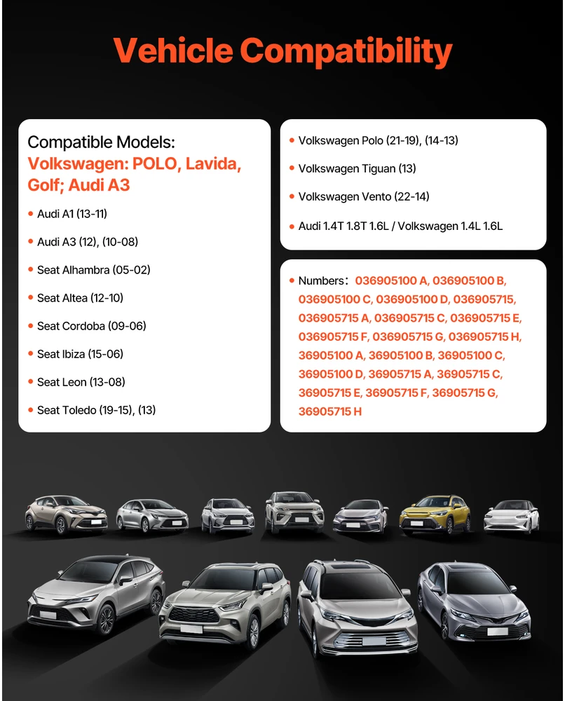 VEVOR Degimo ritės komplektas 4 automobiliams Audi, Seat, VW