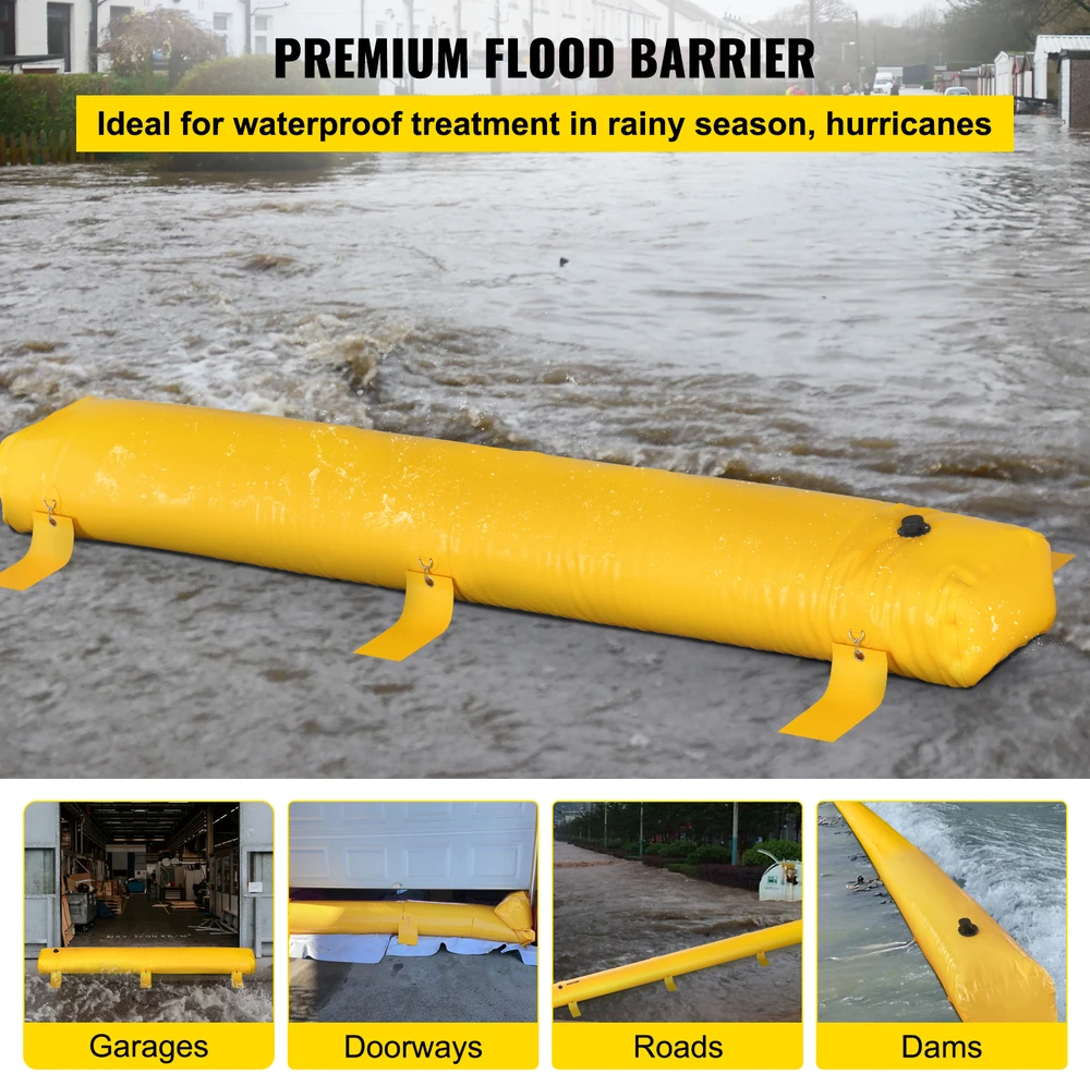 VEVOR Potvynių barjeras PVC, 3,66 m x 30,5 cm