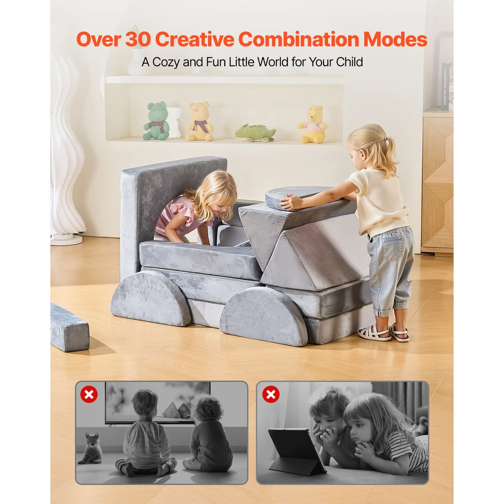 VEVOR Vaikiška modulinė sofa su atlošais