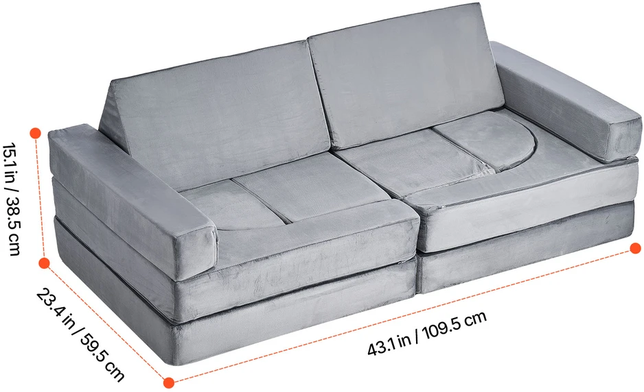 VEVOR Vaikiška modulinė sofa su atlošais