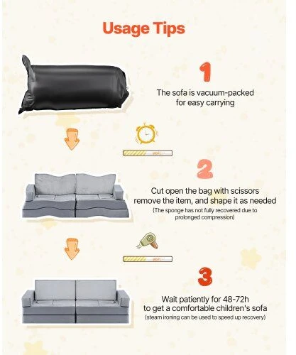 VEVOR Vaikiška modulinė sofa su atlošais